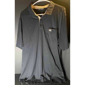 Travis Mathew Shirt Mens 2XL XXL Black Short Sleeve Golf Pima Cotton Blend Golf
